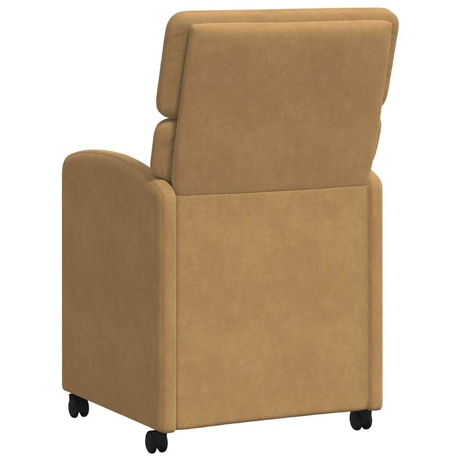 Eetstoelen met wielen 2 pcs Bruin 58 x 65 x 98 cm Fluweel