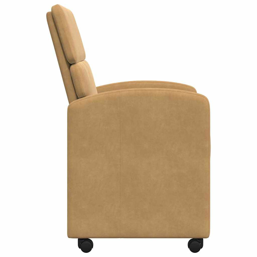 Eetstoelen met wielen 2 pcs Bruin 58 x 65 x 98 cm Fluweel