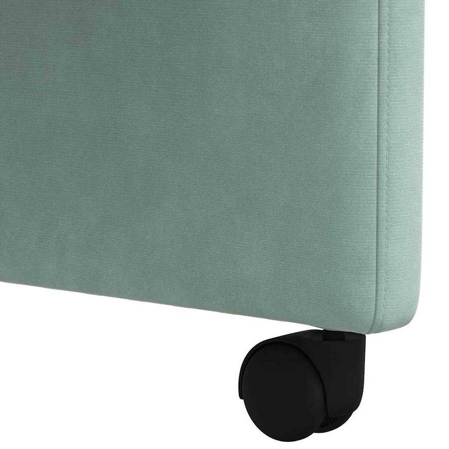 Eetstoelen met wielen 2 pcs Zeegroen 58 x 65 x 98 cm Fluweel