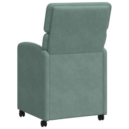 Eetstoelen met wielen 2 pcs Zeegroen 58 x 65 x 98 cm Fluweel