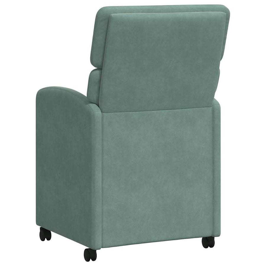 Eetstoelen met wielen 2 pcs Zeegroen 58 x 65 x 98 cm Fluweel