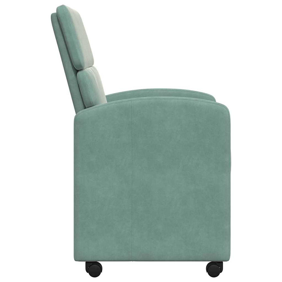 Eetstoelen met wielen 2 pcs Zeegroen 58 x 65 x 98 cm Fluweel
