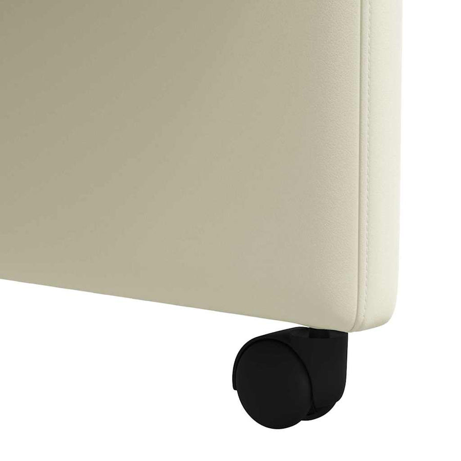 Eetstoelen met wielen 2 pcs Crème 58 x 65 x 98 cm Kunstleer