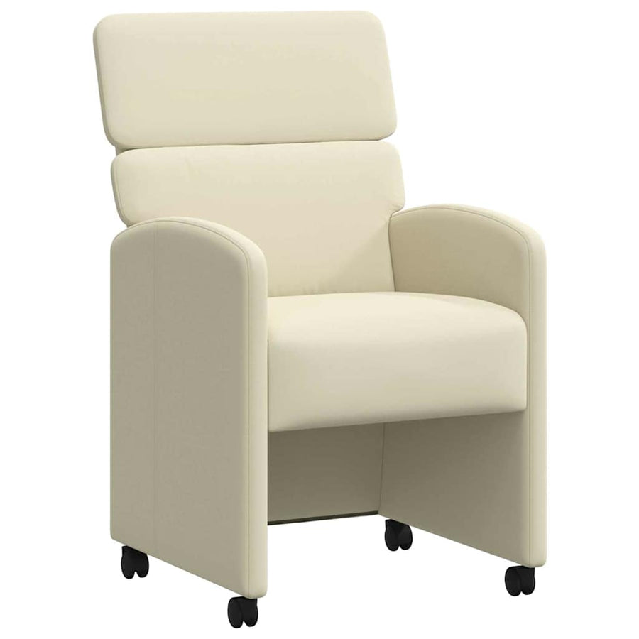 Eetstoelen met wielen 2 pcs Crème 58 x 65 x 98 cm Kunstleer