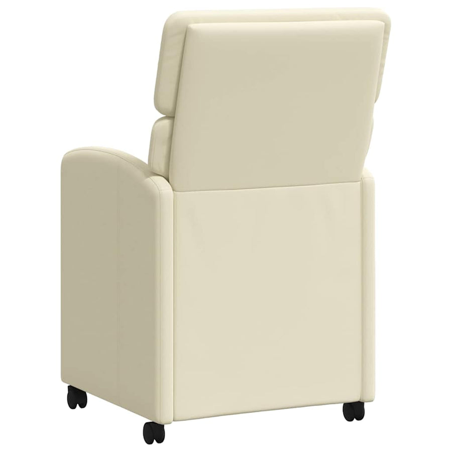 Eetstoelen met wielen 2 pcs Crème 58 x 65 x 98 cm Kunstleer