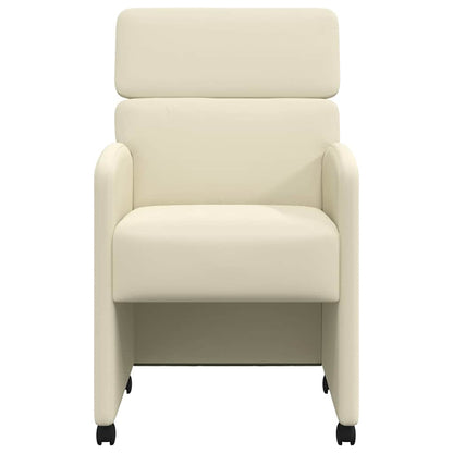 Eetstoelen met wielen 2 pcs Crème 58 x 65 x 98 cm Kunstleer