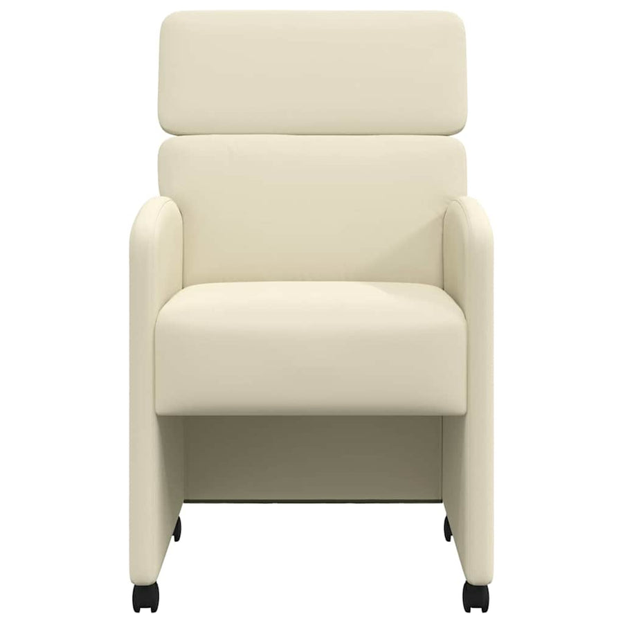 Eetstoelen met wielen 2 pcs Crème 58 x 65 x 98 cm Kunstleer