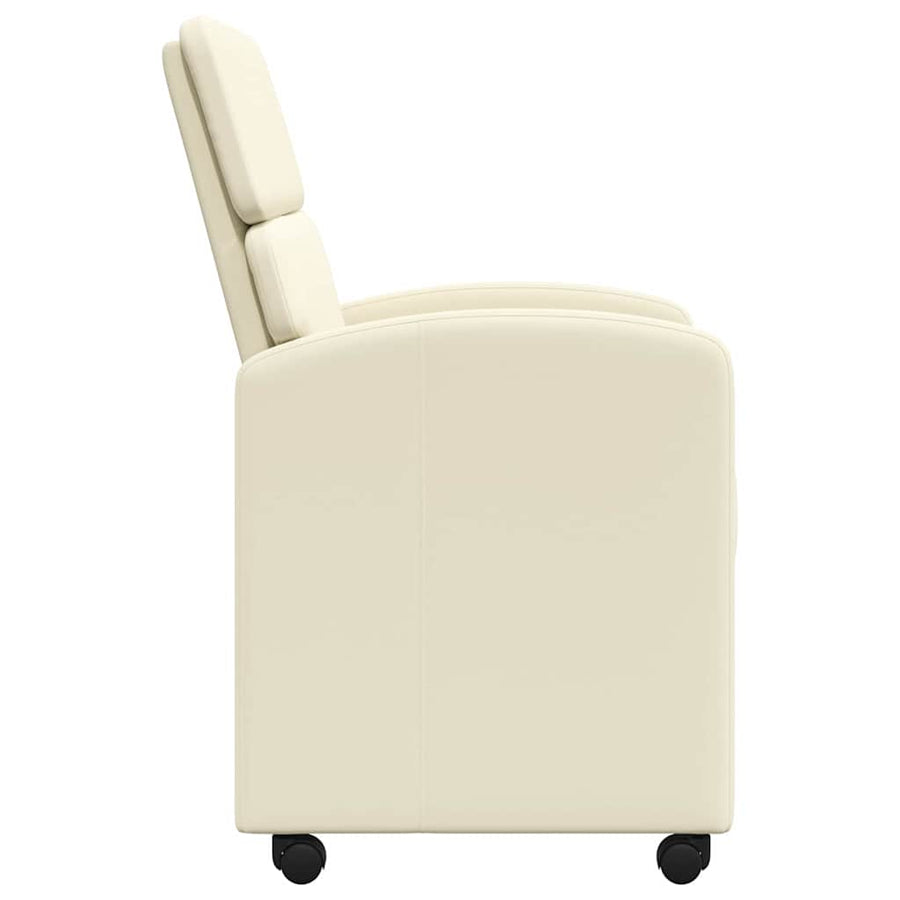 Eetstoelen met wielen 2 pcs Crème 58 x 65 x 98 cm Kunstleer