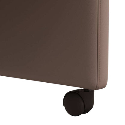 Eetstoelen met wielen 2 pcs Bruin 58 x 65 x 98 cm Kunstleer