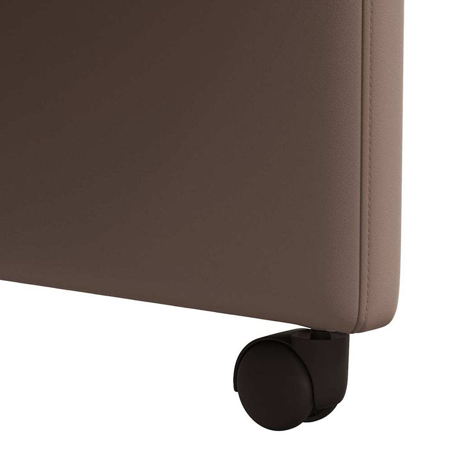 Eetstoelen met wielen 2 pcs Bruin 58 x 65 x 98 cm Kunstleer