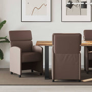 Eetkamerstoelen met wieltjes 2 stuks bruin 58x65x98 cm