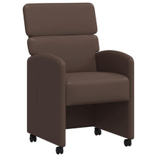 Eetstoelen met wielen 2 pcs Bruin 58 x 65 x 98 cm Kunstleer