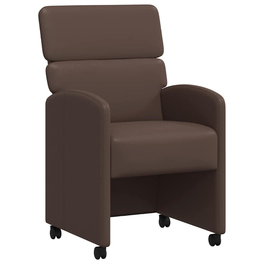 Eetstoelen met wielen 2 pcs Bruin 58 x 65 x 98 cm Kunstleer