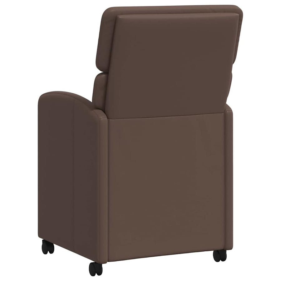 Eetstoelen met wielen 2 pcs Bruin 58 x 65 x 98 cm Kunstleer