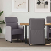 Eetkamerstoelen 2 stuks grijs kunstleer 58x65x98 cm