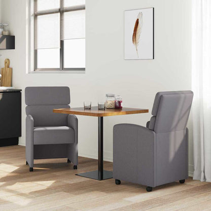 Eetstoelen met wielen 2 pcs Grijs 58 x 65 x 98 cm Kunstleer
