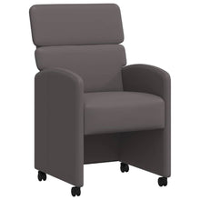 Eetstoelen met wielen 2 pcs Grijs 58 x 65 x 98 cm Kunstleer