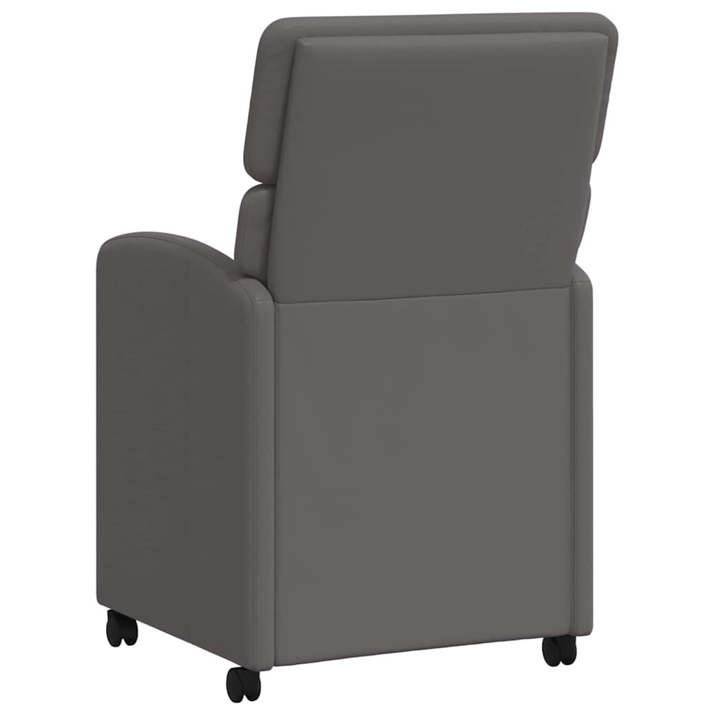 Eetstoelen met wielen 2 pcs Grijs 58 x 65 x 98 cm Kunstleer