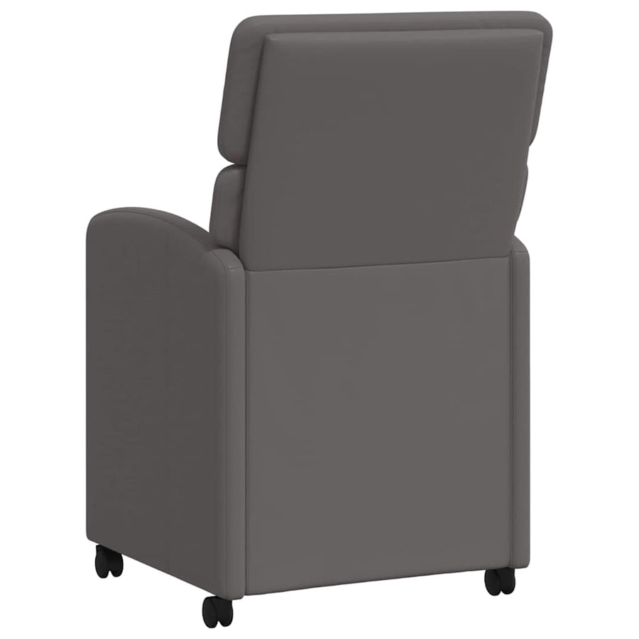 Eetstoelen met wielen 2 pcs Grijs 58 x 65 x 98 cm Kunstleer