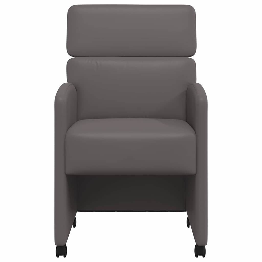 Eetstoelen met wielen 2 pcs Grijs 58 x 65 x 98 cm Kunstleer