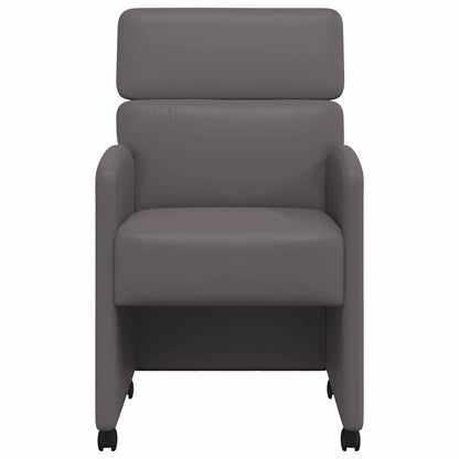 Eetstoelen met wielen 2 pcs Grijs 58 x 65 x 98 cm Kunstleer