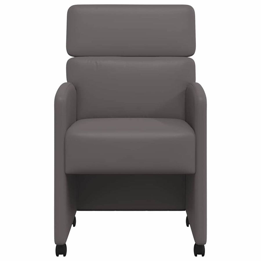 Eetstoelen met wielen 2 pcs Grijs 58 x 65 x 98 cm Kunstleer