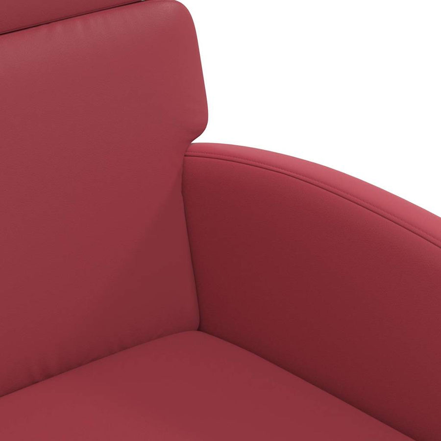 Eetstoelen met wielen 2 pcs Wijnrood 58 x 65 x 98 cm Kunstleer