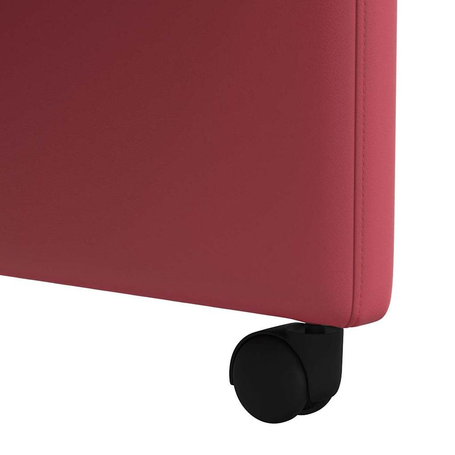 Eetstoelen met wielen 2 pcs Wijnrood 58 x 65 x 98 cm Kunstleer