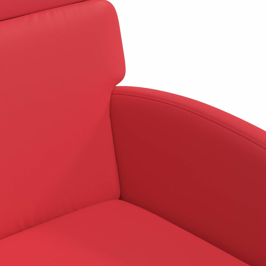Eetstoelen met wielen 2 pcs Rood 58 x 65 x 98 cm Kunstleer