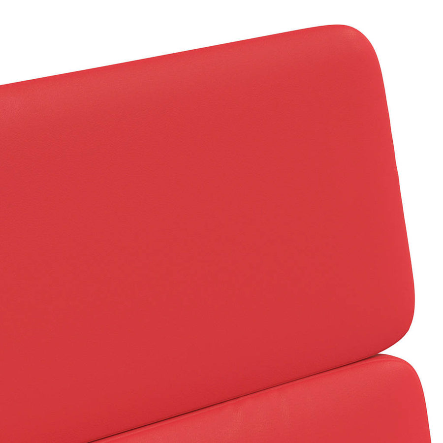 Eetstoelen met wielen 2 pcs Rood 58 x 65 x 98 cm Kunstleer