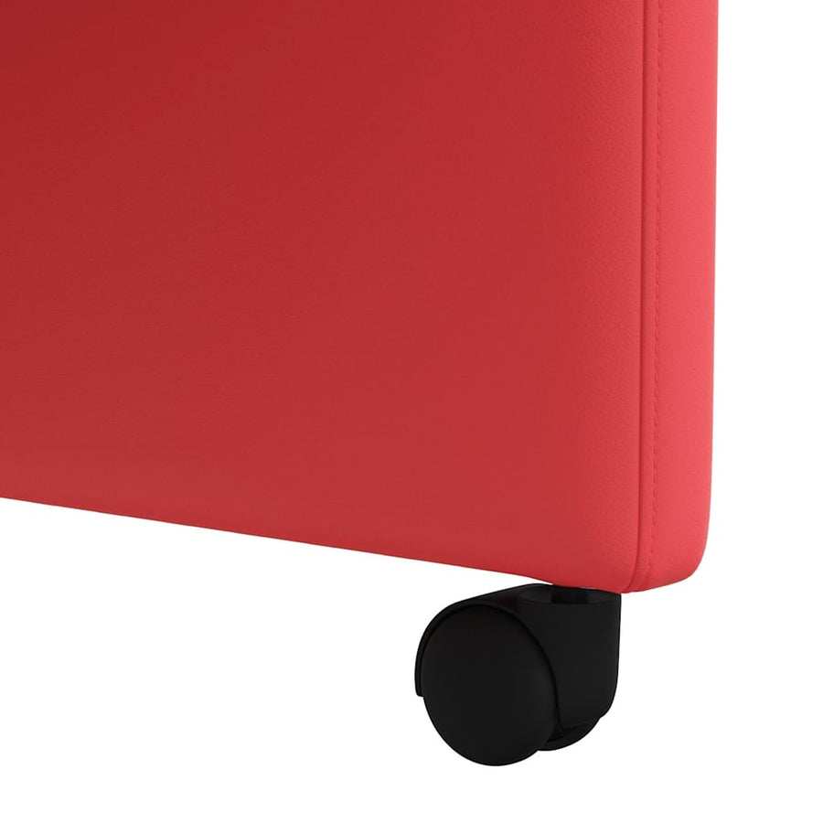 Eetstoelen met wielen 2 pcs Rood 58 x 65 x 98 cm Kunstleer