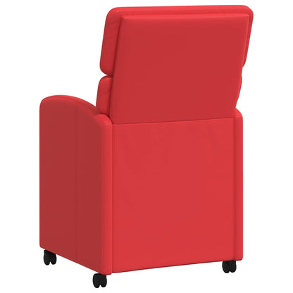 Eetstoelen met wielen 2 pcs Rood 58 x 65 x 98 cm Kunstleer