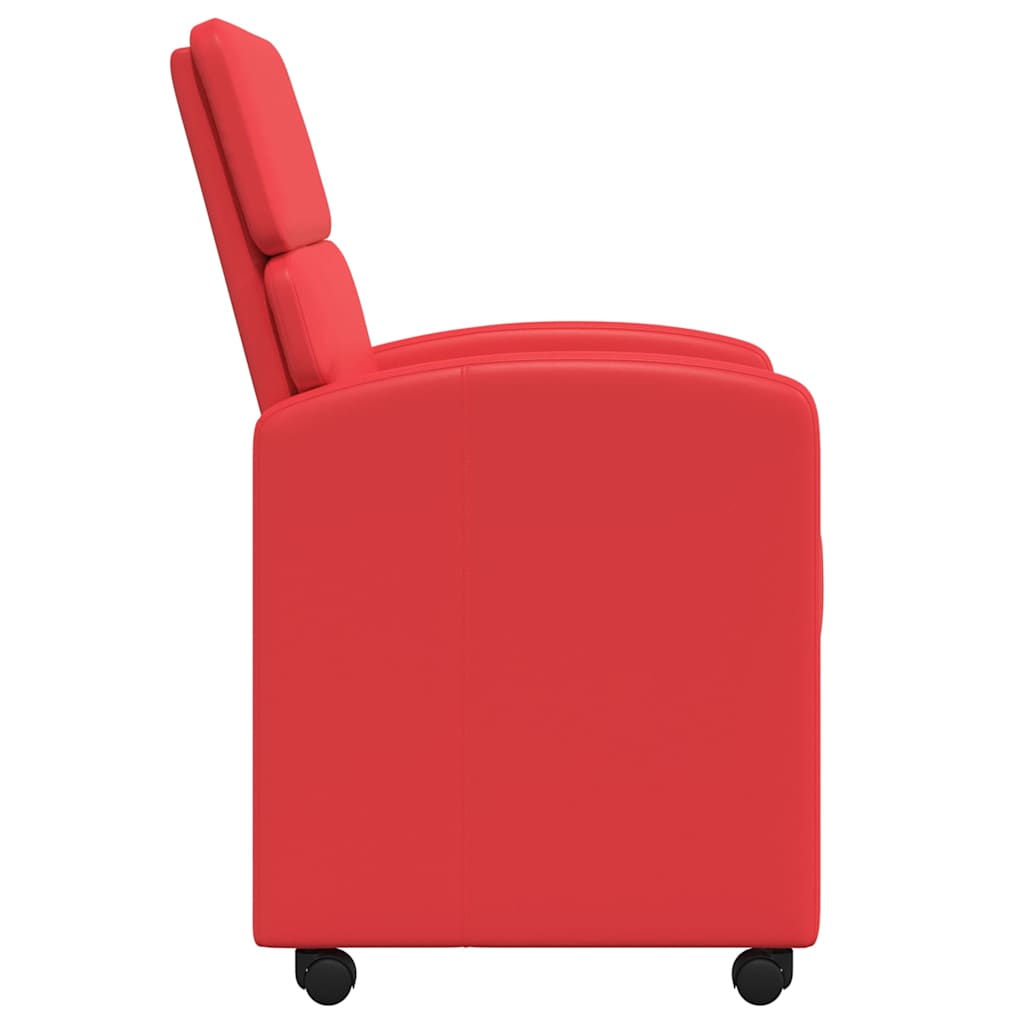 Eetstoelen met wielen 2 pcs Rood 58 x 65 x 98 cm Kunstleer