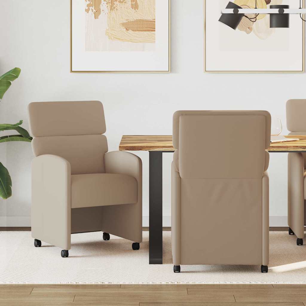 Eetstoelen 2 pcs Cappuccino 58 x 65 x 98 cm Kunstleer