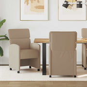 Eetkamerstoelen 2 stuks cappuccino 58x65x98 cm met wieltjes