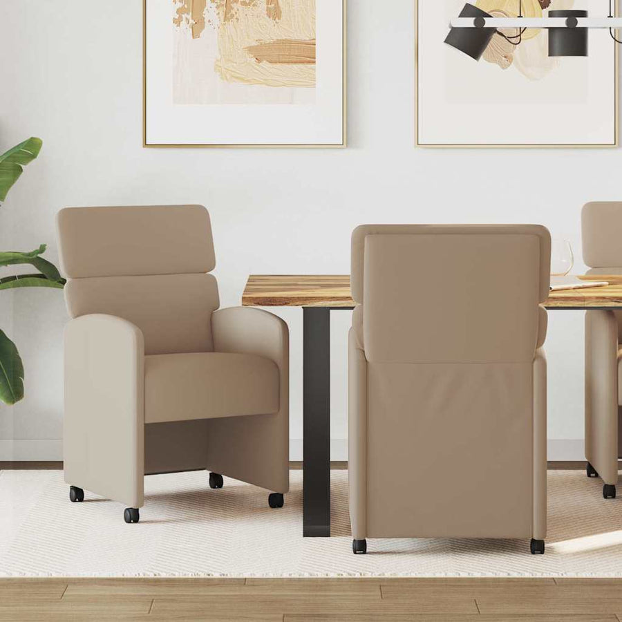 Eetstoelen 2 pcs Cappuccino 58 x 65 x 98 cm Kunstleer