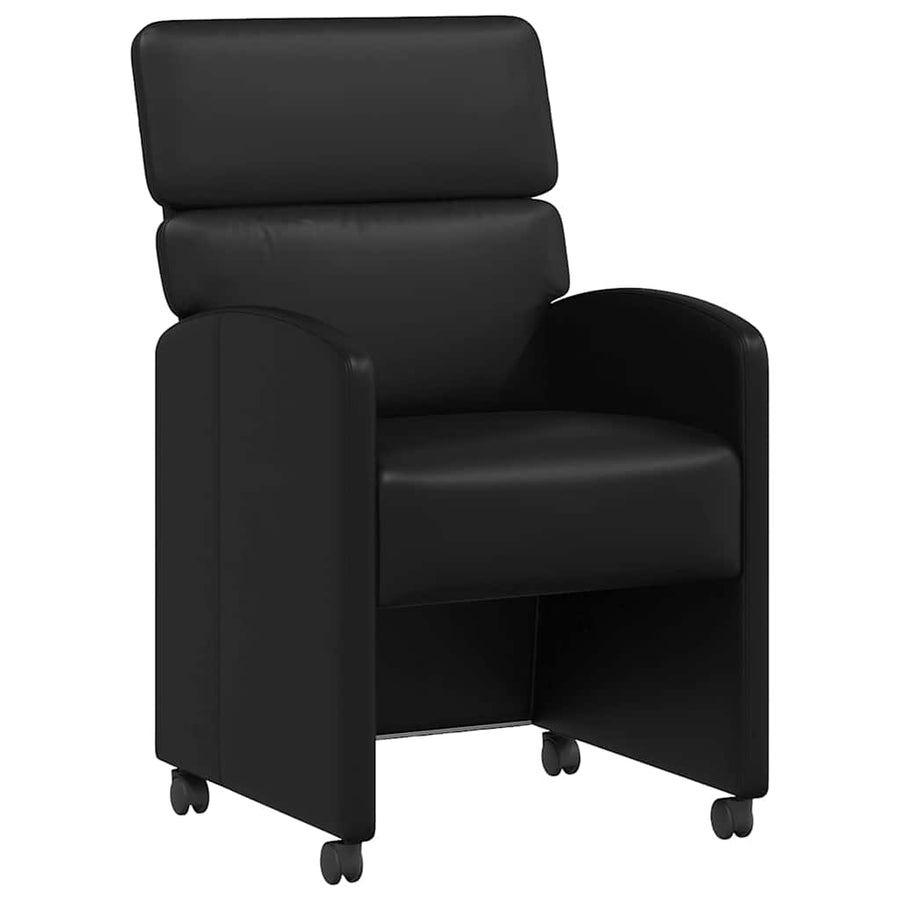 Eetstoelen met wielen 2 pcs Zwart 58 x 65 x 98 cm Kunstleer