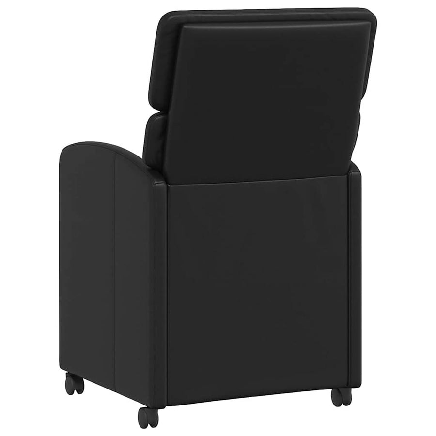 Eetstoelen met wielen 2 pcs Zwart 58 x 65 x 98 cm Kunstleer