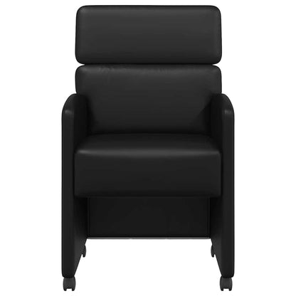 Eetstoelen met wielen 2 pcs Zwart 58 x 65 x 98 cm Kunstleer