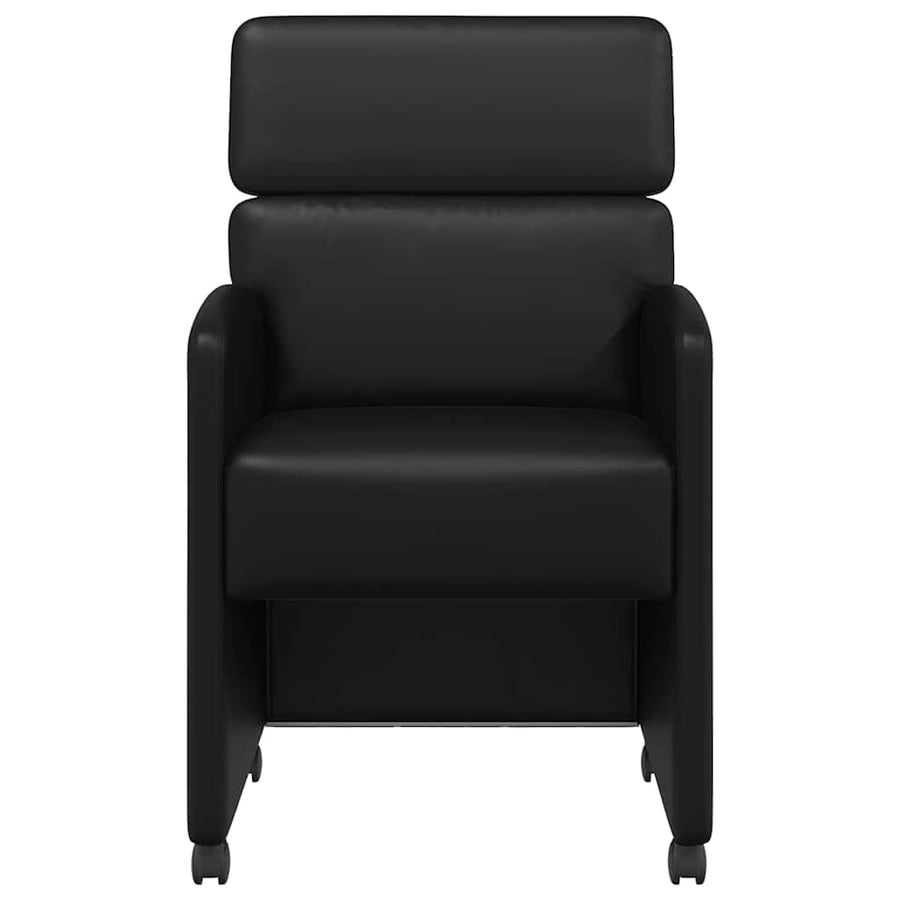 Eetstoelen met wielen 2 pcs Zwart 58 x 65 x 98 cm Kunstleer