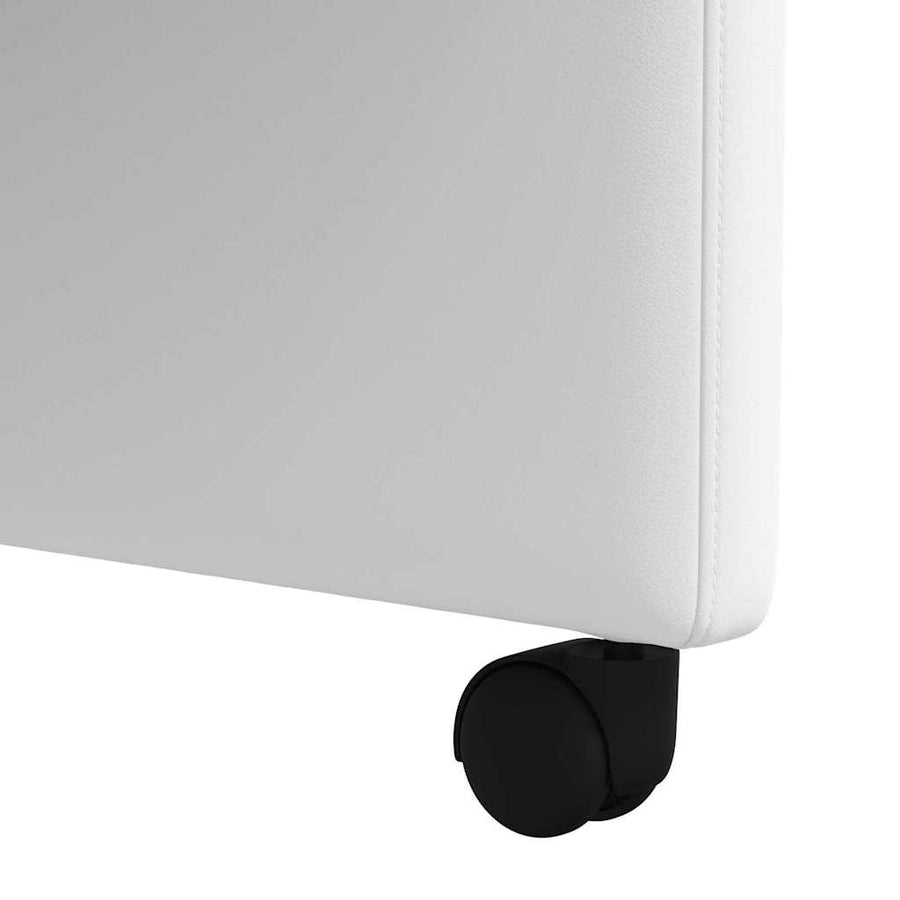 Eetstoelen met wielen 2 pcs Wit 58 x 65 x 98 cm Kunstleer