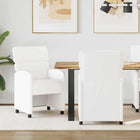 Dining Chairs with Castors 2 pcs White 58 x 65 x 98 cm