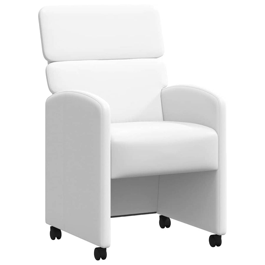 Eetstoelen met wielen 2 pcs Wit 58 x 65 x 98 cm Kunstleer