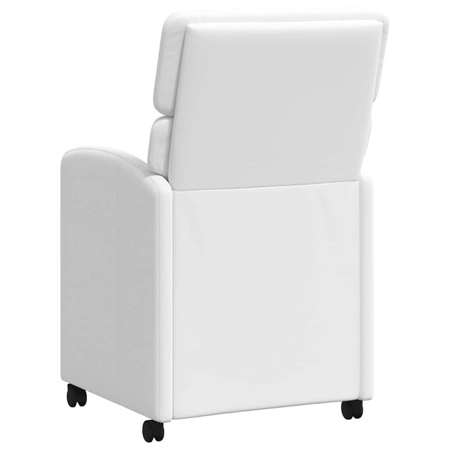 Eetstoelen met wielen 2 pcs Wit 58 x 65 x 98 cm Kunstleer
