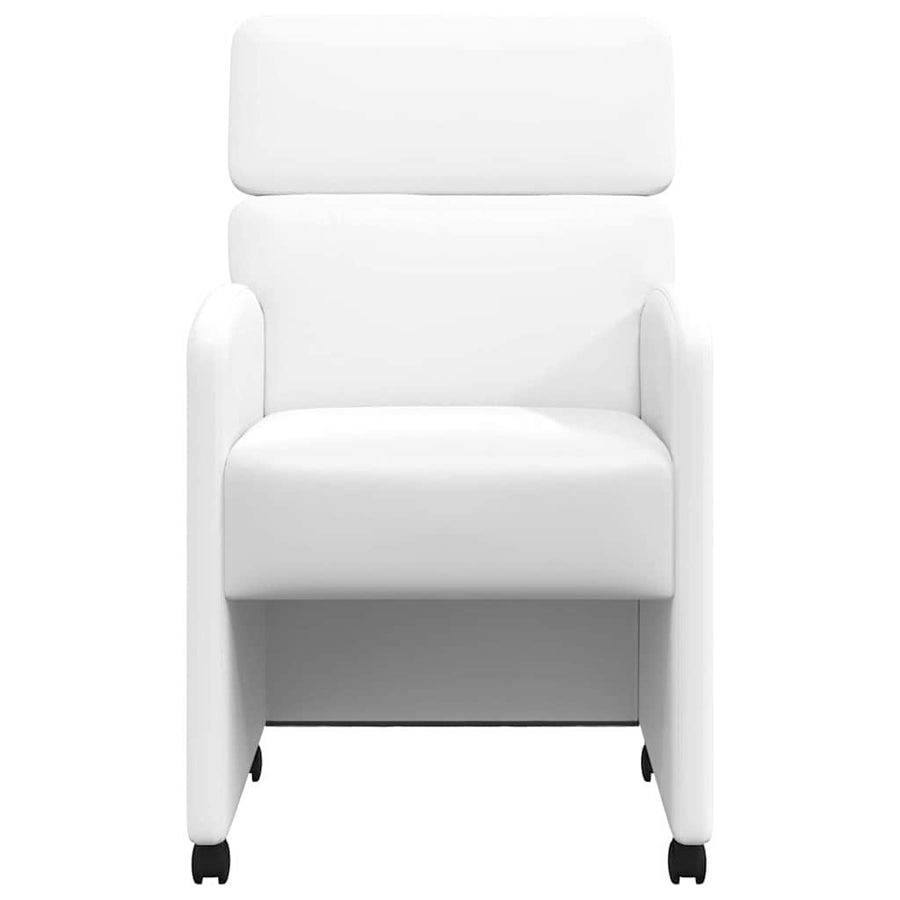Eetstoelen met wielen 2 pcs Wit 58 x 65 x 98 cm Kunstleer