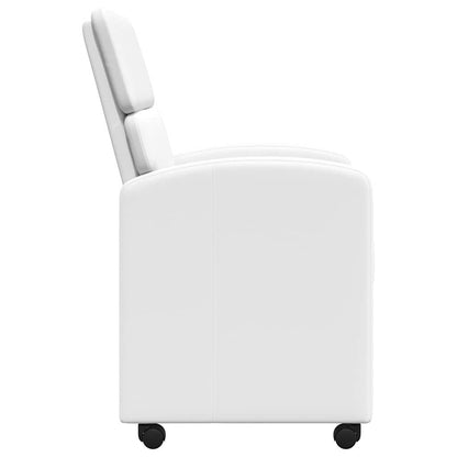 Eetstoelen met wielen 2 pcs Wit 58 x 65 x 98 cm Kunstleer