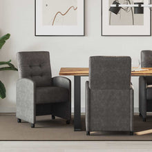 Eetstoelen met wielen 2 pcs Zwart 57 x 67 x 98 cm Kunstleer