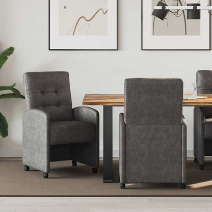 Eetstoelen met wielen 2 pcs Zwart 57 x 67 x 98 cm Kunstleer