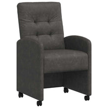 Eetstoelen met wielen 2 pcs Zwart 57 x 67 x 98 cm Kunstleer