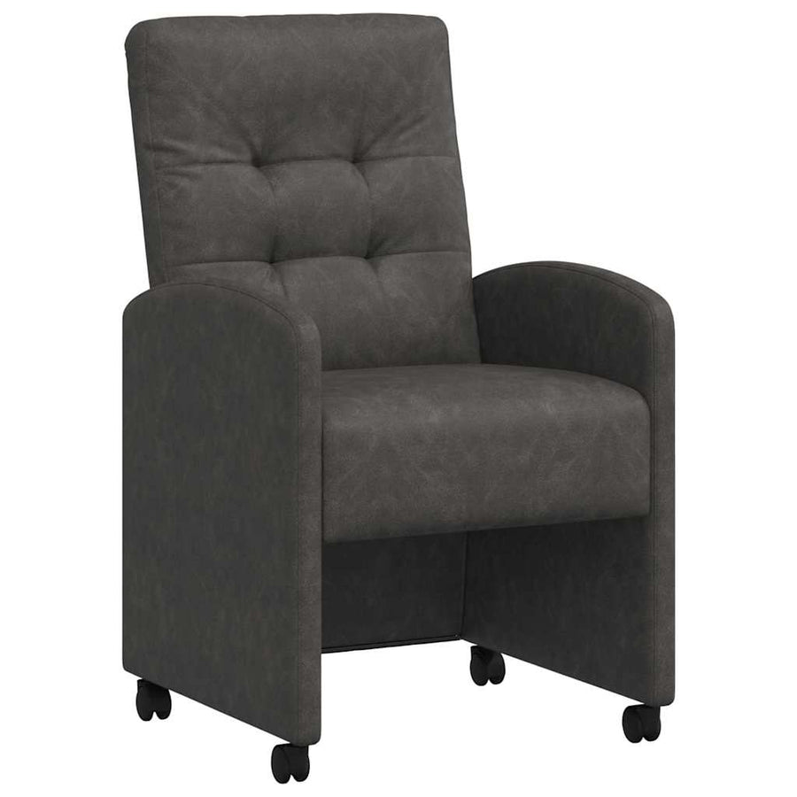 Eetstoelen met wielen 2 pcs Zwart 57 x 67 x 98 cm Kunstleer
